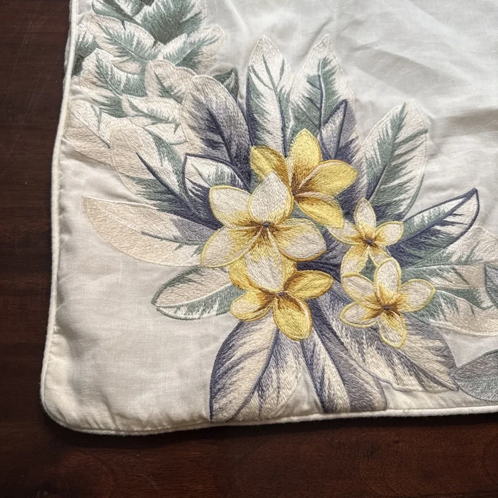 Tommy Bahama Embroidered Pillow Cover Accent Throw 15